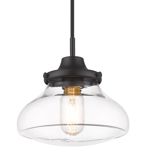 Nash 1 Light 8 inch Matte Black Mini Pendant Ceiling Light in Clear Glass